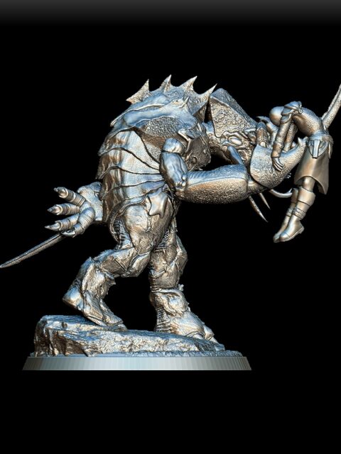 Umber Hulk miniature right profile, ridged body