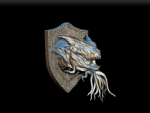 Kraken bust angled view miniature