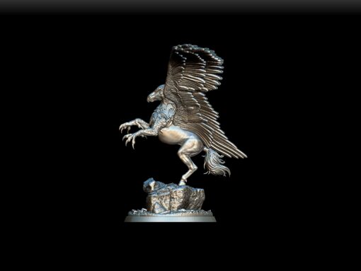 84 Hippogriff Full-Body Miniature left profile – detailed RPG model