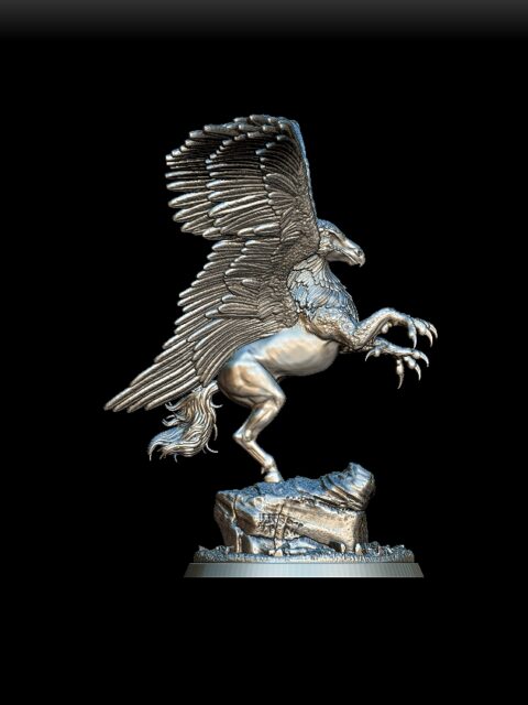 84 Hippogriff Full-Body Miniature right profile – collectible fantasy figure