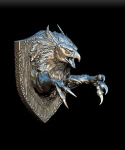 85 Griffon Trophy Bust angled view – avian leonine resin bust