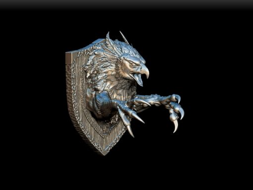 85 Griffon Trophy Bust angled view – avian leonine resin bust