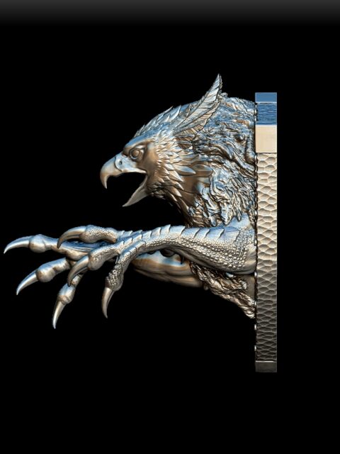 85 Griffon Trophy Bust left profile – fantasy collectible sculpture