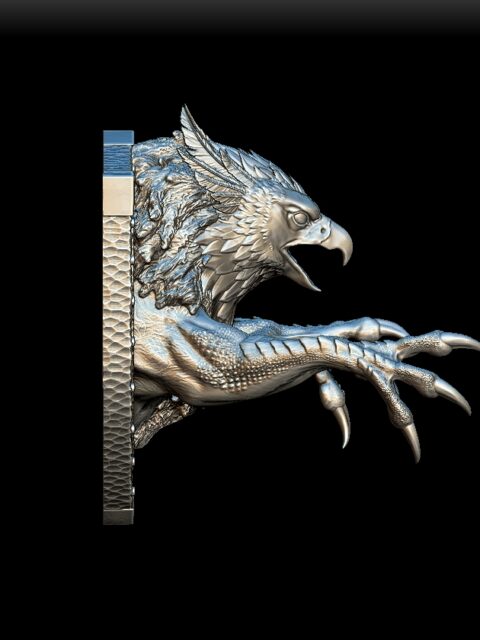85 Griffon Trophy Bust right profile – resin miniature model