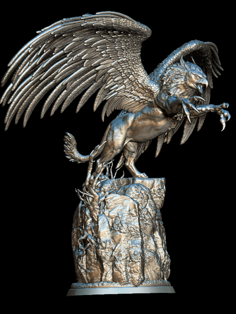 85 Griffon Full-Body Miniature angled view – fantasy resin sculpture