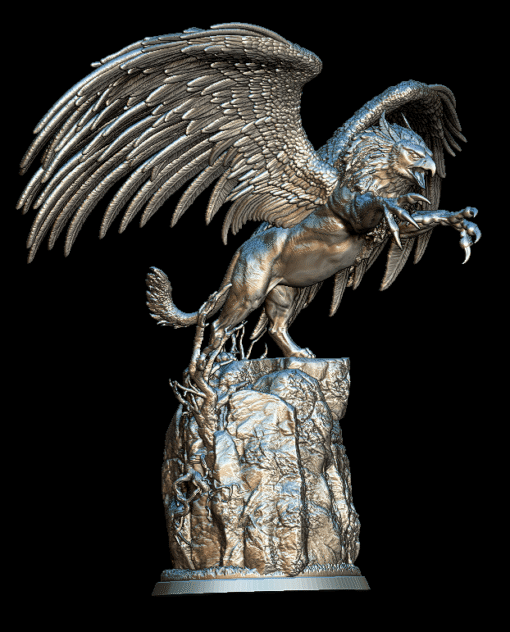 85 Griffon Full-Body Miniature angled view – fantasy resin sculpture