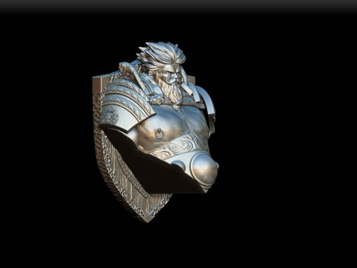 86 Dao Trophy Bust angled view – elemental bust sculpture