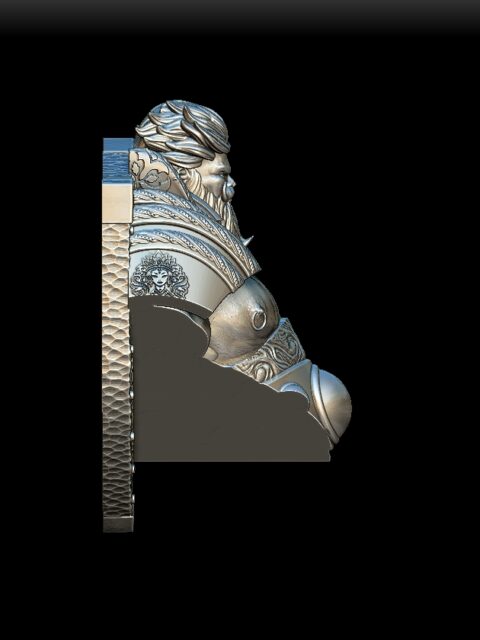 86 Dao Trophy Bust right profile – collectible resin model