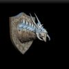 87 Chardalyn Dragon Trophy Bust angled view – crystalline resin bust