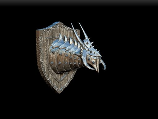 87 Chardalyn Dragon Trophy Bust angled view – crystalline resin bust