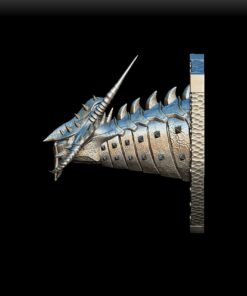 87 Chardalyn Dragon Trophy Bust left profile – jagged fantasy sculpture