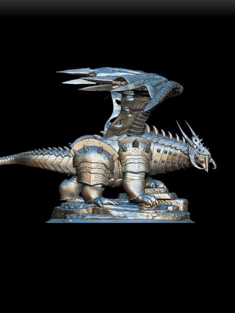 87 Chardalyn Dragon Full-Body angle profile – collectible dragon sculpture