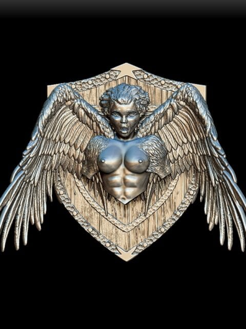 89 Harpy Trophy Bust front view – Monstrous Menagerie Collectible Miniature