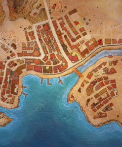 Aldmill Town fantasy map canvas print by Alyssa Faden