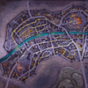 Black Bat City gothic fantasy map on archival canvas