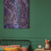 Black Bat City Fantasy Map – Archival Canvas Print displayed on wall