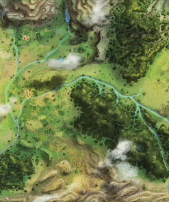 Anglo-Saxon inspired valley town fantasy map — Brycshire archival canvas