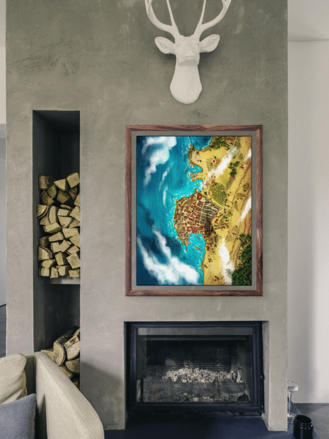 Fantasy medieval town of Dubrovnik with bustling markets and narrow alleys