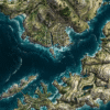 Reimagined fjord city fantasy map — Edgepond archival recolor