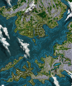 Edgepond City Fantasy Map canvas print by Alyssa Faden