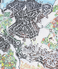 Icewell Fantasy Map canvas print by Alyssa Faden