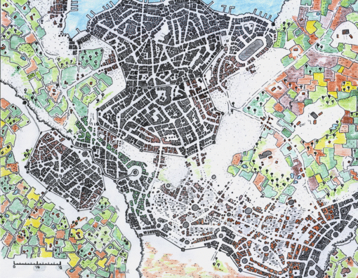 Icewell Fantasy Map canvas print by Alyssa Faden