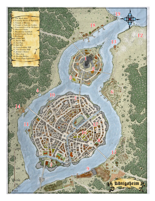 onigsheim sprawling metropolis fantasy map archival canvas