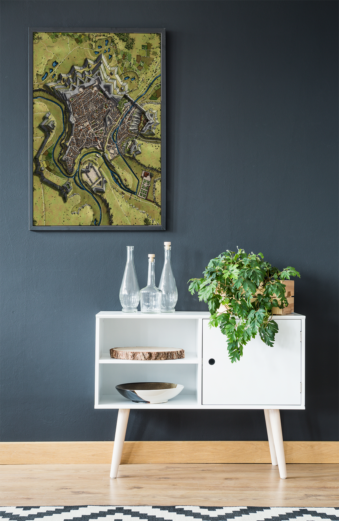 Luxemburg Star Fortress Fantasy Map Recolor by Alex featuring vibrant hues and enhanced architectural detail.