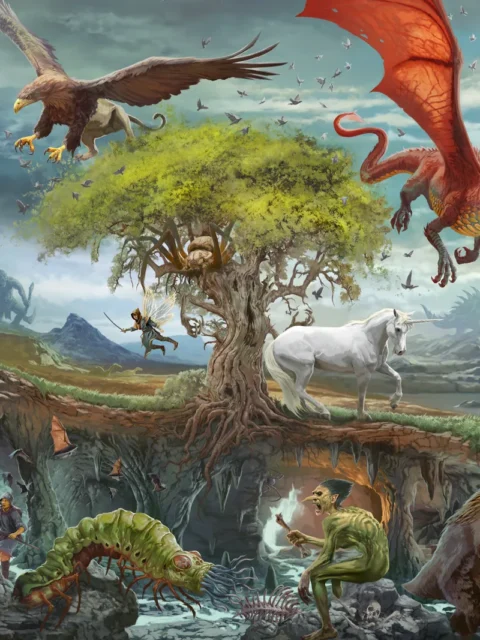 Fantasy monster illustration inspired by classic roleplaying bestiaries