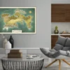 Aeliorn Fantasy World Map on canvas displayed on wall