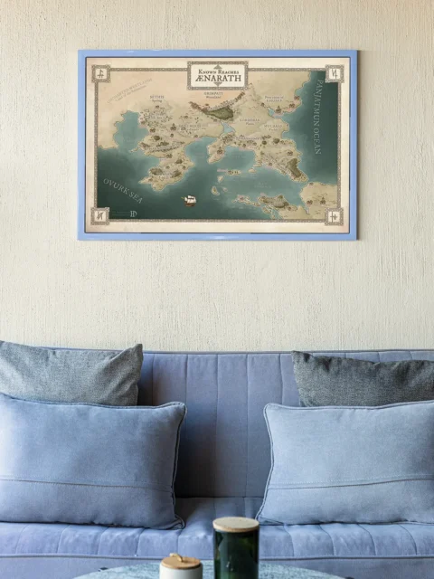 Detailed regional geography of Aenarath illustrated in fantasy cartography