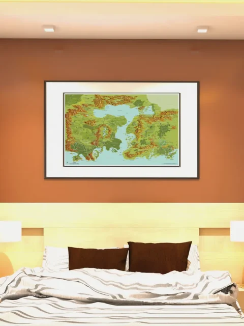 High-detail fantasy setting map for long-term storytelling