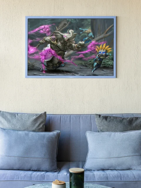 Spirit-bound fighter surrounded by ghostly figures