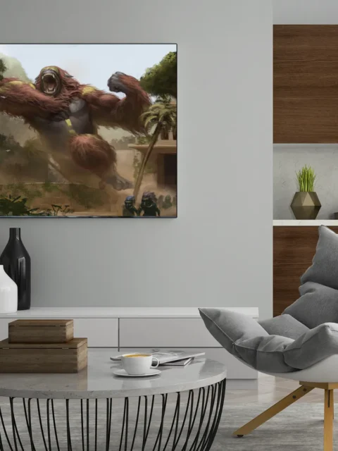 Fantasy monster rampage with extreme scale