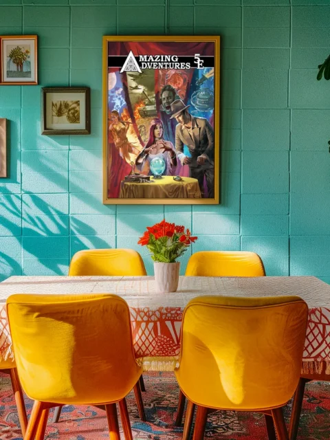 Classic roleplaying game cover art with cinematic fantasy elements