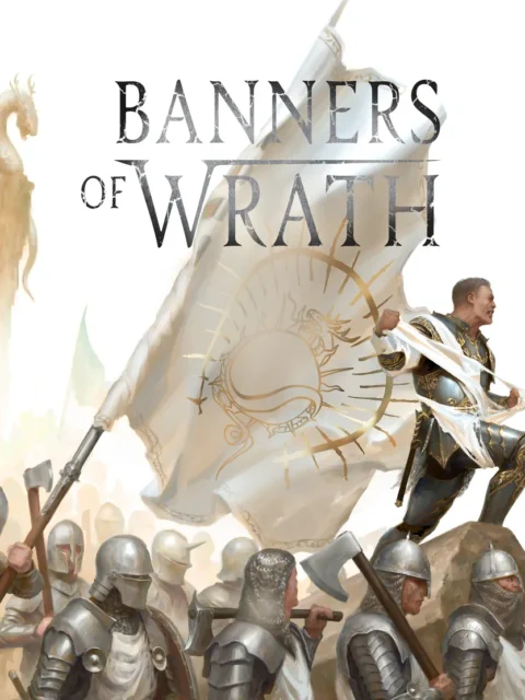 Banners of Wrath book cover art showing a commander with raised banner