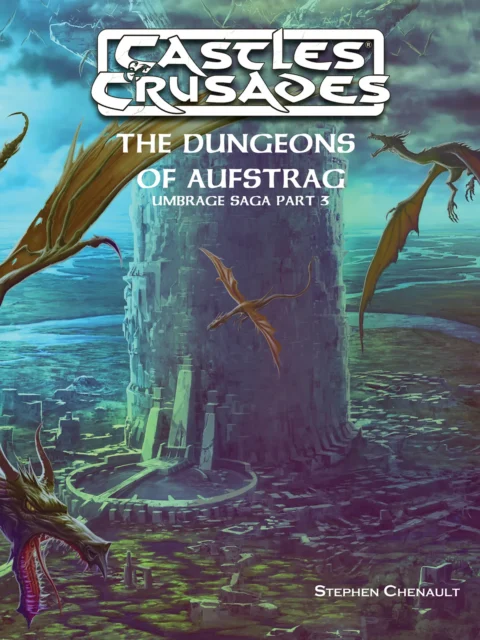 Castles and Crusades Aufstrag cover art with dragons
