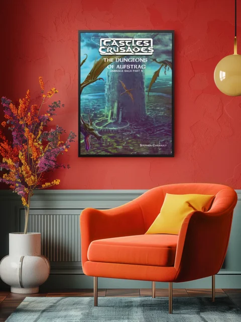 Castles and Crusades cover artwork with dragons and ruins