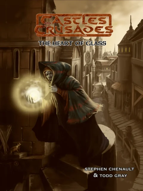 Fantasy city illustration with magical energy