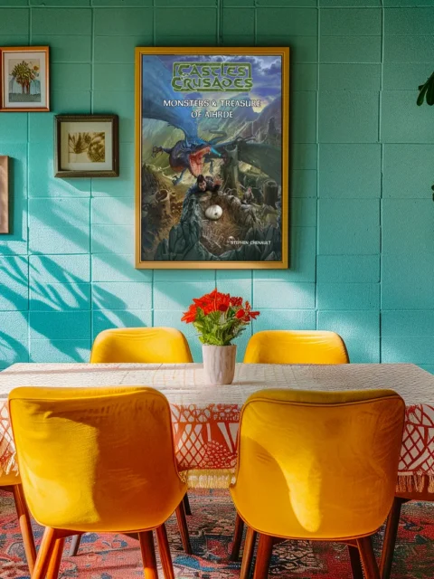 Fantasy RPG cover showing dragon guarding treasure