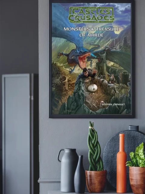 Epic fantasy cover illustration with title text visible