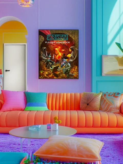 Fantasy RPG cover with heroes and treasure hoard