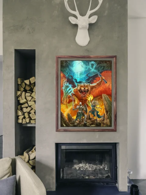 High fantasy demon battle without text