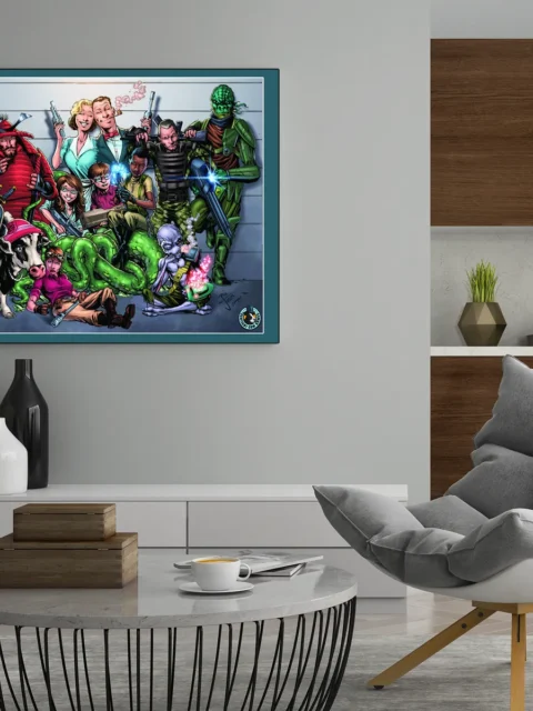 Character-focused fantasy art with dark humor