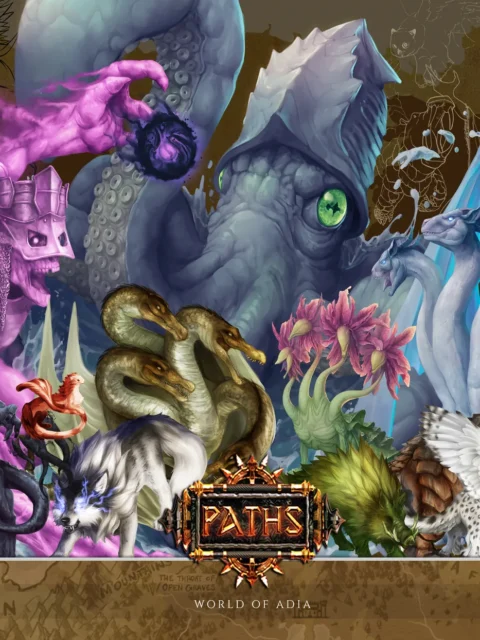 Fantasy creature ensemble featuring monsters and beasts