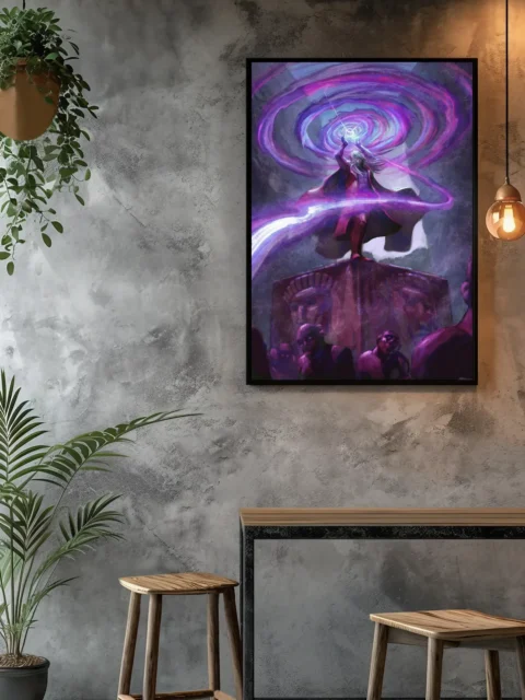 Spellcaster surrounded by corrupt magical vortex