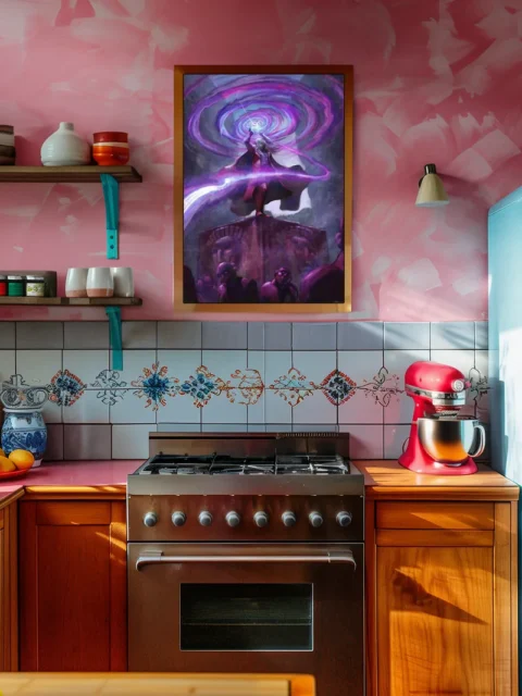 Fantasy wizard unleashing unstable magic