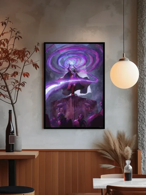 Dark fantasy magic scene with spiraling energy