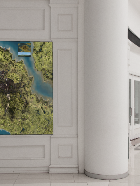 Critwall Region Fantasy Map no labels – Archival Canvas Print displayed on wall