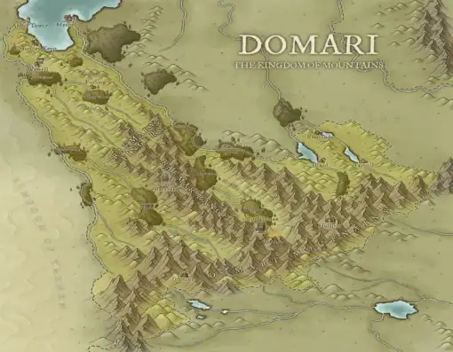 Domari Kingdom Fantasy Map Canvas - Daniel's Maps Print